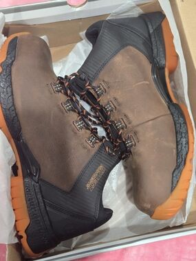 Men's Hytest Footrests Brown and Black Waterproof Work Boots Size 13 D